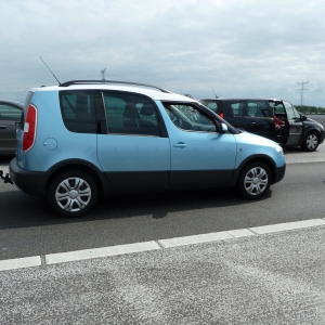 mijn mooie blauw met witte Roomster