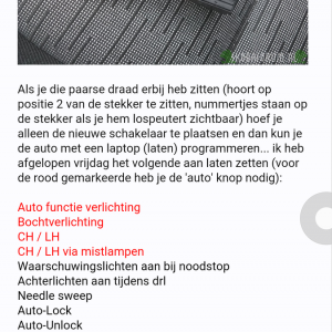 Bedrading  auto schakelaar