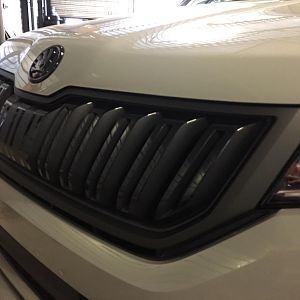 Skodaq 2019 Sportline Steel Grey Grill detail