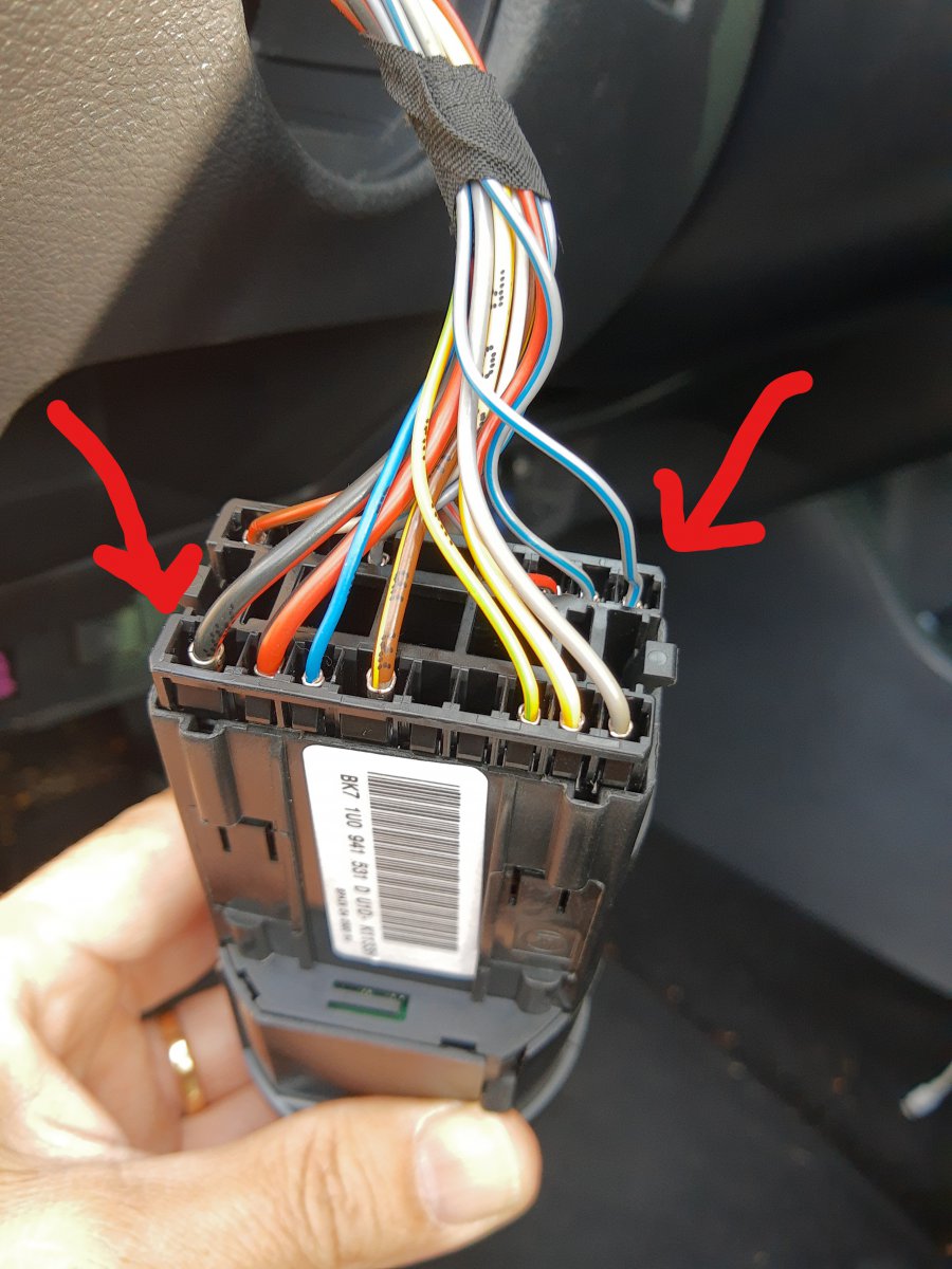 Aansluitpunten lichtschakelaar
