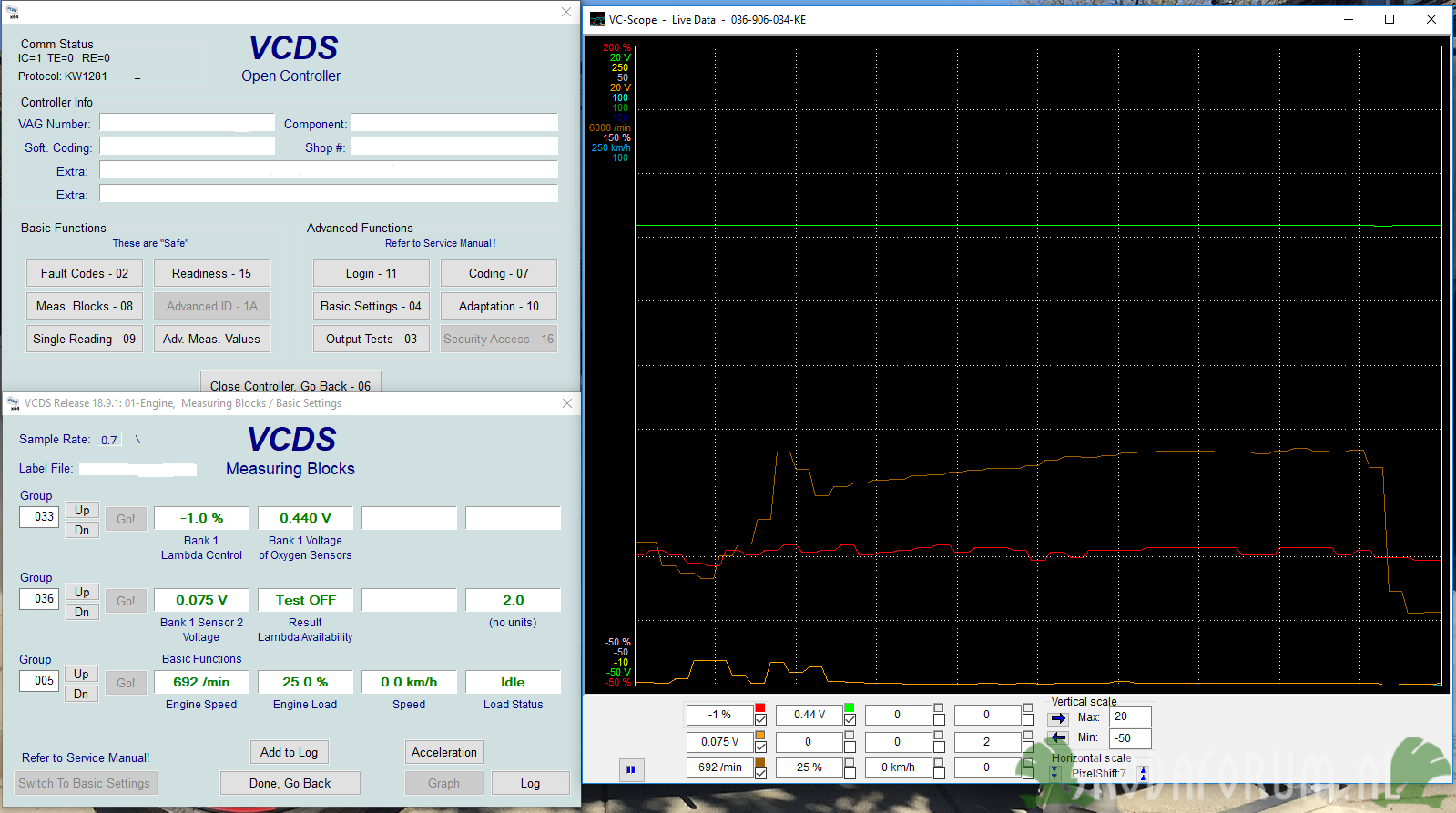 Fabia 1 2000 rpm lambdasonde test