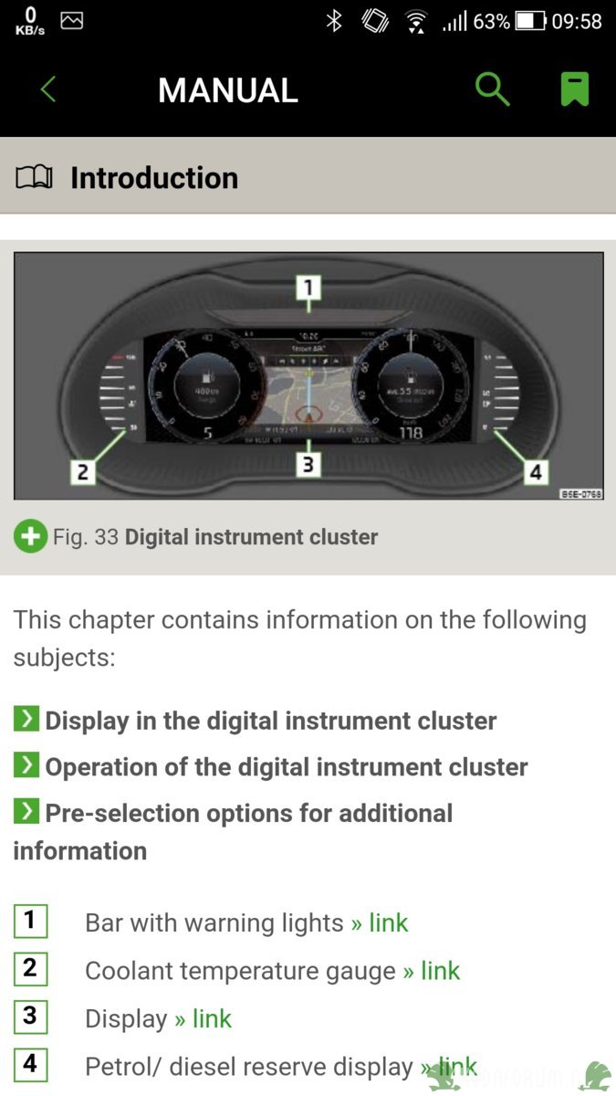 Skoda Octavia 3 handleiding - Digitale Klokkenteller