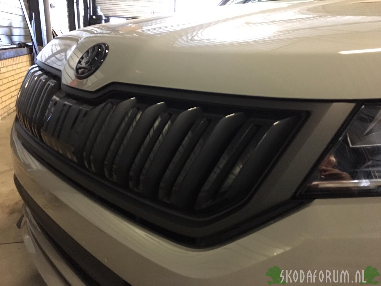 Skodaq 2019 Sportline Steel Grey Grill detail