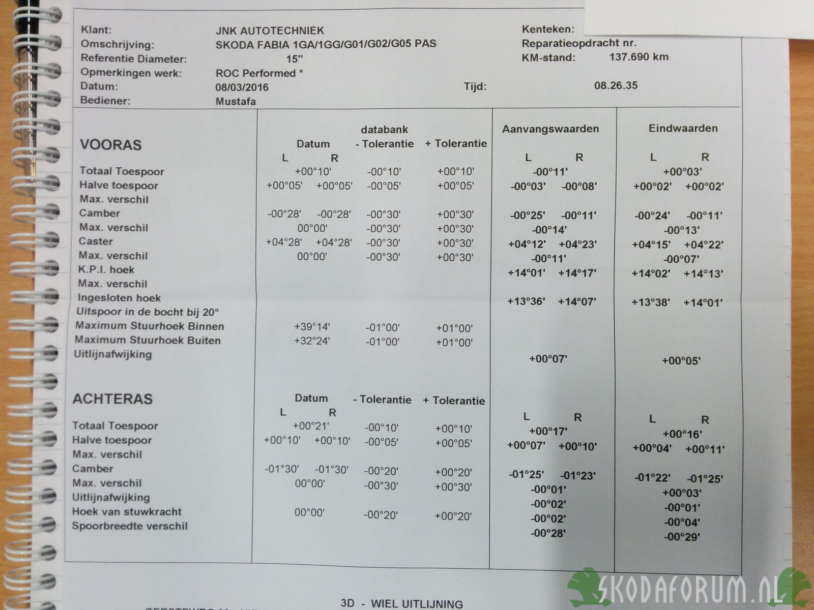 uitlijnrapport Fabia 1 -2007 - BUD motor