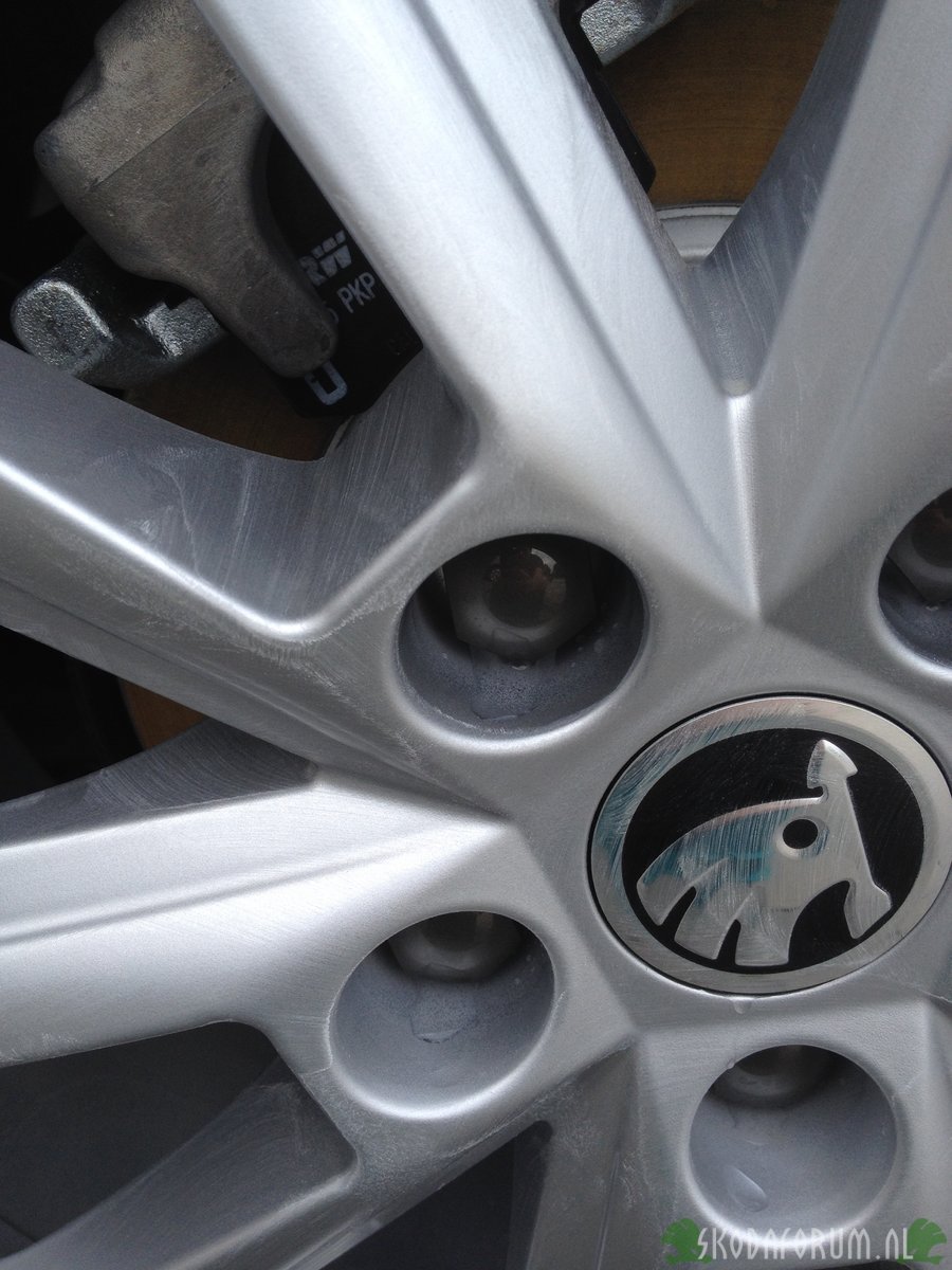 Wax aangebracht op de velg